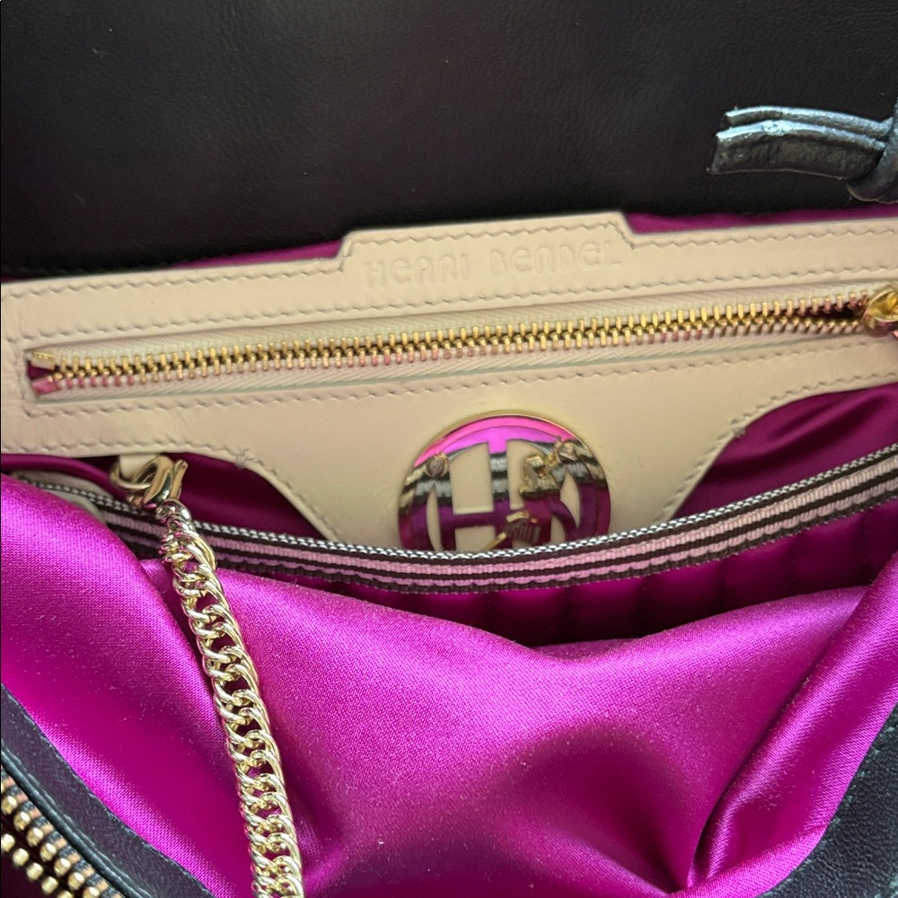 Henri Bendel Black Shoulder Bag with Gold Chain Accent - Picture 5 of 5
